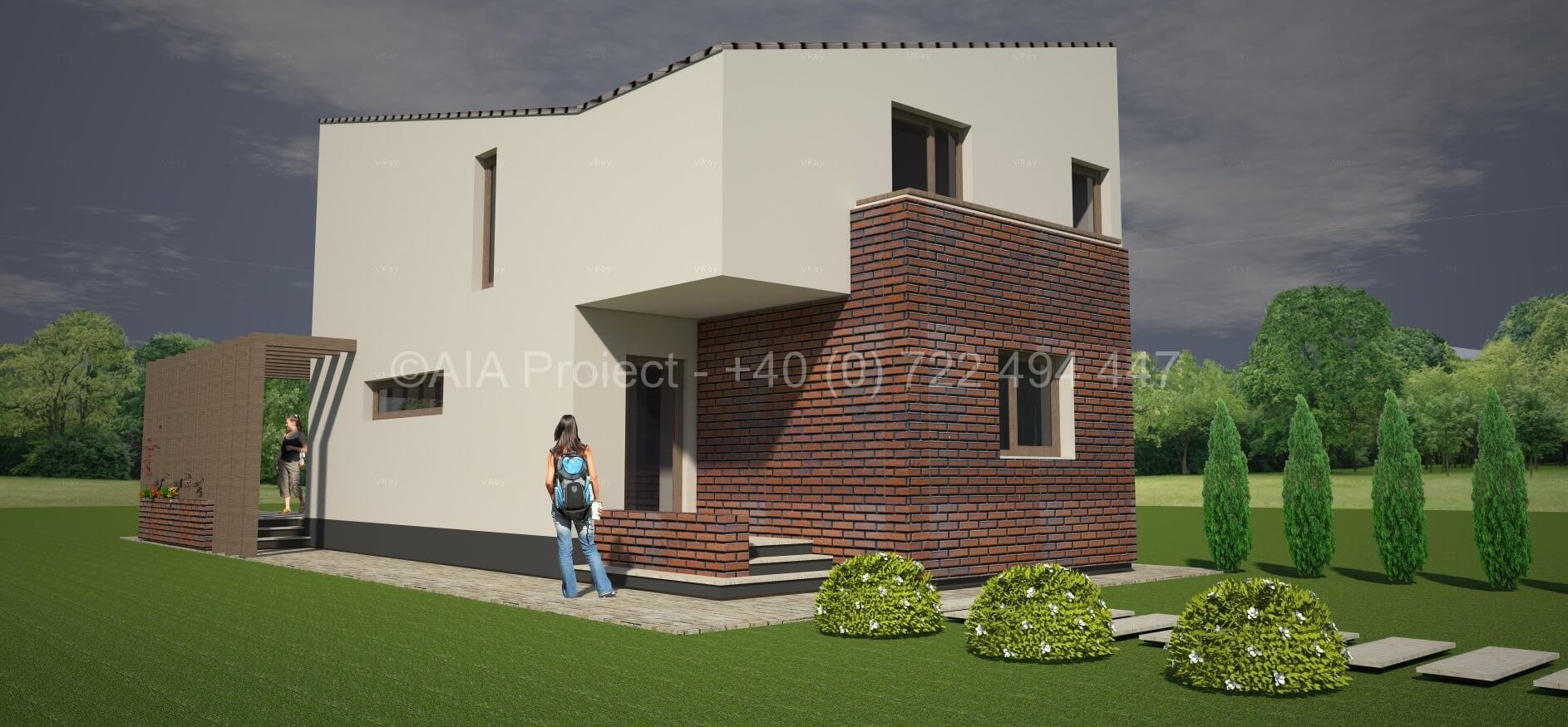 Proiect casa cu mansarda P+M moderna pentru o familie tanara.